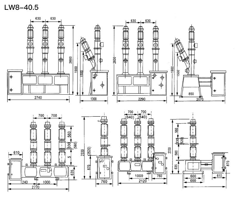 LW8 SF6 circuit breaker