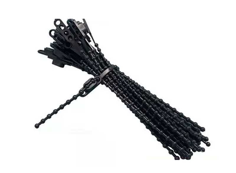 Nylon zip tie with bead hole