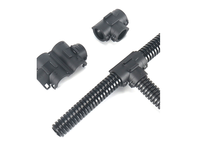 T-shaped nylon three-way hose connector