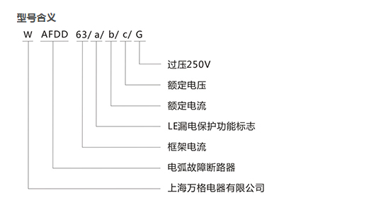 电弧故障断路器型号含义