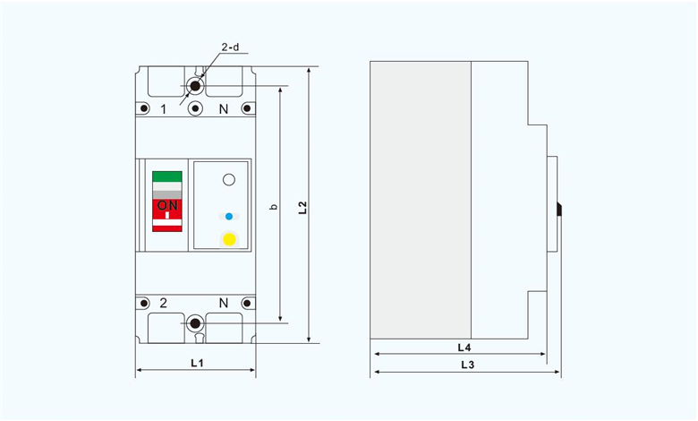 塑壳式漏电断路器安装尺寸